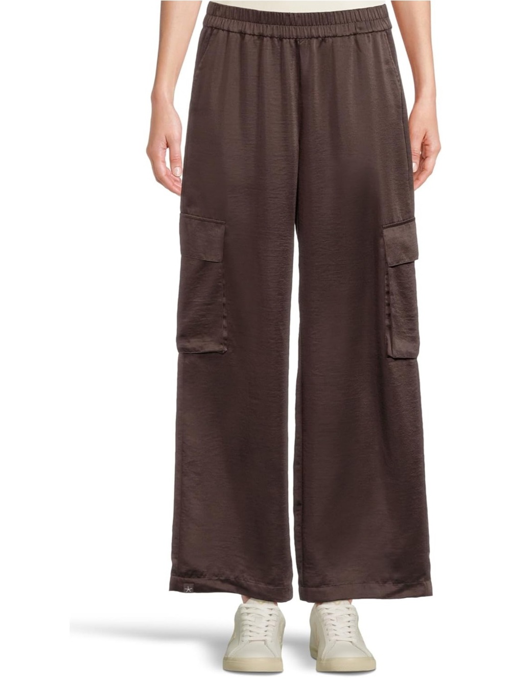 NWT Barefoot Dreams Liquid Satin Wide Leg Cargo Pant